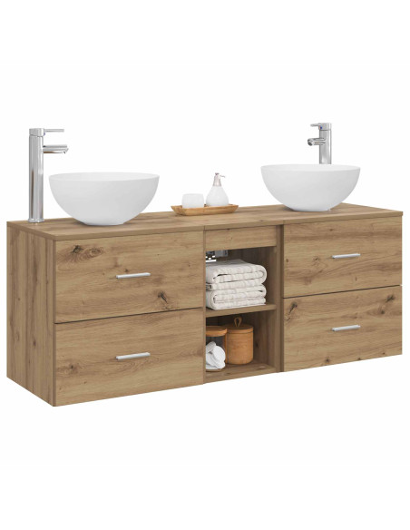 Set di Armadi da Bagno 3 pz Rovere Artigianale