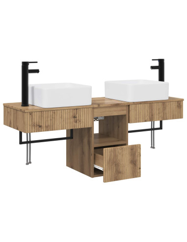 Set di Armadi da Bagno 3 pz Rovere Artigianale 53 x 35 x 39 cm