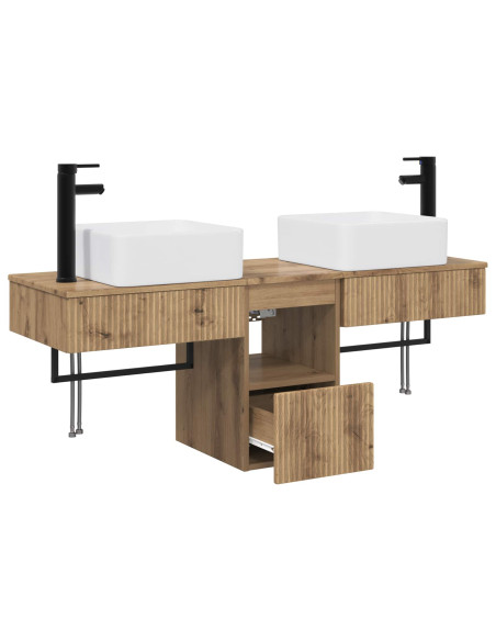Set di Armadi da Bagno 3 pz Rovere Artigianale 53 x 35 x 39 cm