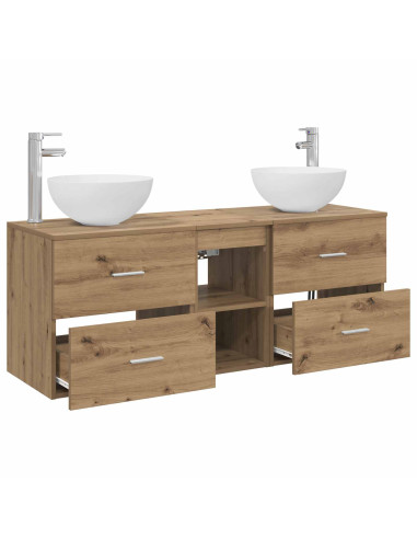 Set di Armadi da Bagno 3 pz Rovere Artigianale