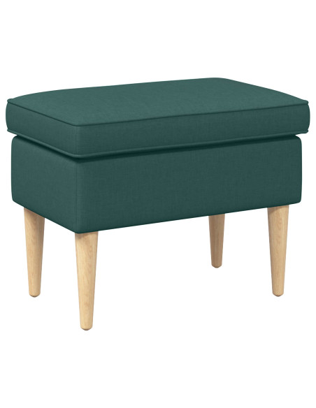 Poltrona con Ottomano 2 pz Verde Scuro Tessuto