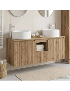 Set di Armadi da Bagno 3 pz Rovere Artigianale