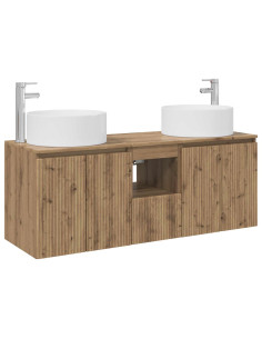 Set di Armadi da Bagno 3 pz Rovere Artigianale 2