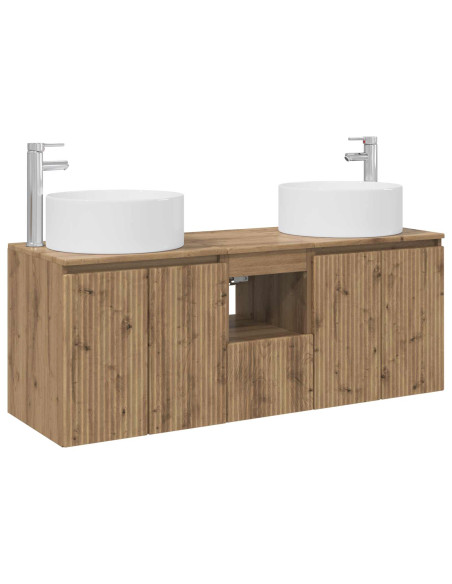 Set di Armadi da Bagno 3 pz Rovere Artigianale