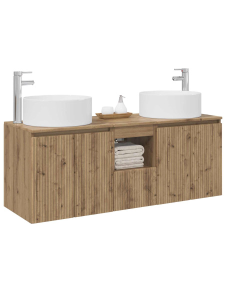 Set di Armadi da Bagno 3 pz Rovere Artigianale