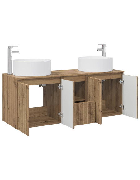 Set di Armadi da Bagno 3 pz Rovere Artigianale