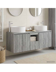 Set di Armadi da Bagno 3 pz Sonoma grigio 49,5 x 44,5 x 65,5 cm