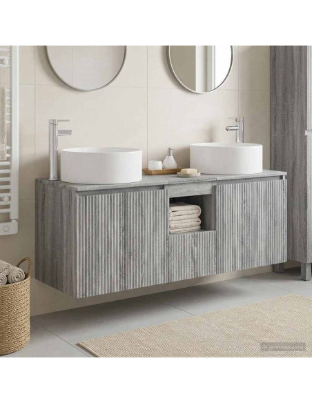 Set di Armadi da Bagno 3 pz Sonoma grigio 49,5 x 44,5 x 65,5 cm