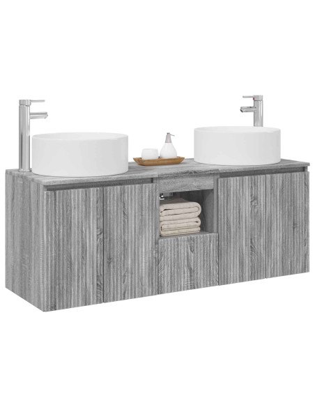 Set di Armadi da Bagno 3 pz Sonoma grigio 49,5 x 44,5 x 65,5 cm