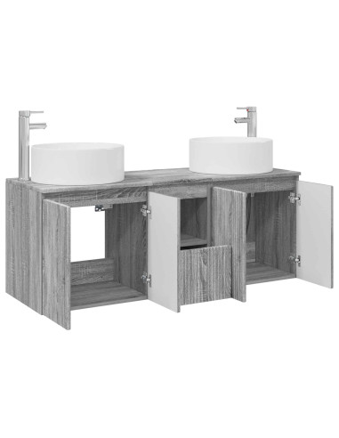Set di Armadi da Bagno 3 pz Sonoma grigio 49,5 x 44,5 x 65,5 cm