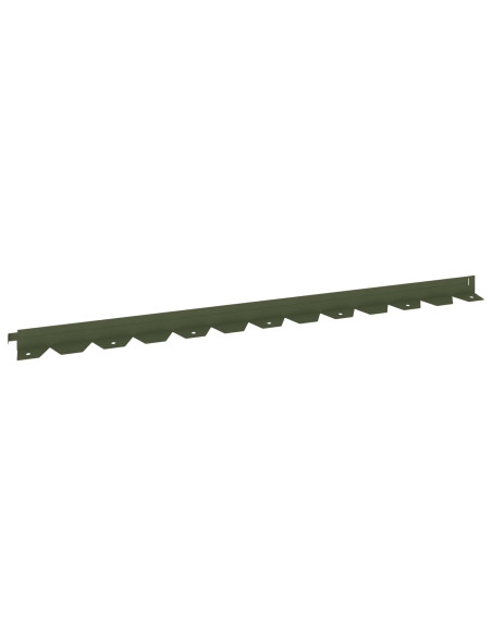 Bordura per Prato 50 pz 102 x 4 x 4 cm Acciaio Verde Oliva