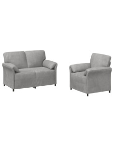 Set di divani 2 pz Grigio Chiaro Velluto 2