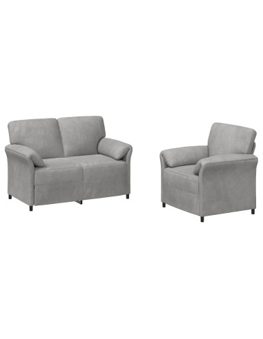 Set di divani 2 pz Grigio Chiaro Velluto