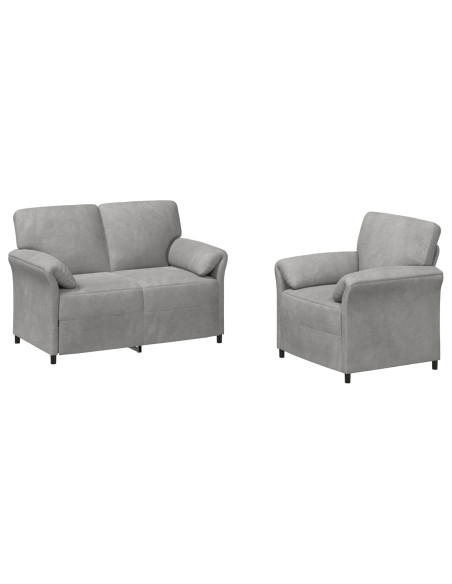 Set di divani 2 pz Grigio Chiaro Velluto