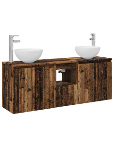 Set di Armadi da Bagno 3 pz Legno antico 49,5 x 35 x 63 cm 2