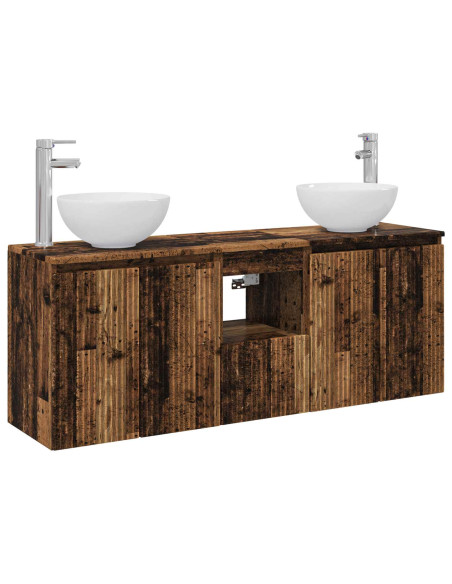 Set di Armadi da Bagno 3 pz Legno antico 49,5 x 35 x 63 cm