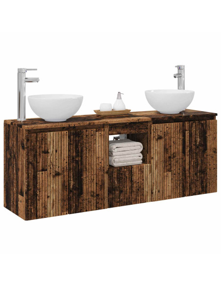 Set di Armadi da Bagno 3 pz Legno antico 49,5 x 35 x 63 cm