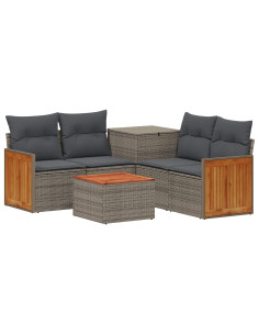 Set di divani 8 pz Grigio e Grigio Scuro 2