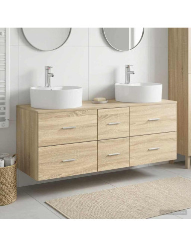 Set di mobili per il bagno 3 pz Rovere Sonoma
