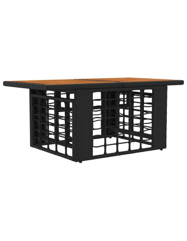 Set Divano da Giardino 9 pz Nero e Grigio scuro polyrattan