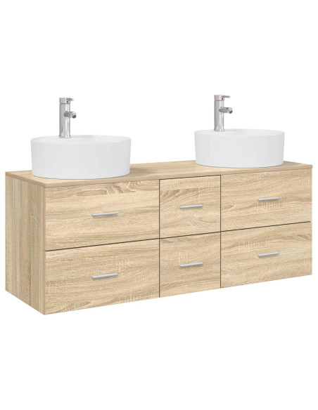 Set di mobili per il bagno 3 pz Rovere Sonoma