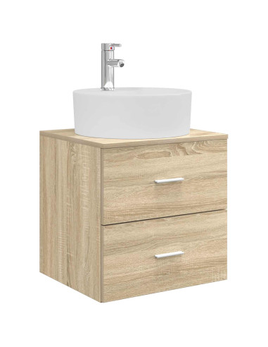 Set di mobili per il bagno 3 pz Rovere Sonoma