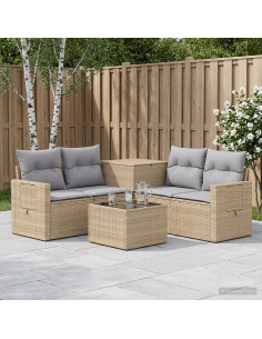 Set di divani 6 pz Beige e Grigio Chiaro