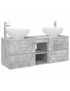 Set di mobili per il bagno 3 pz Grigio Cemento 2