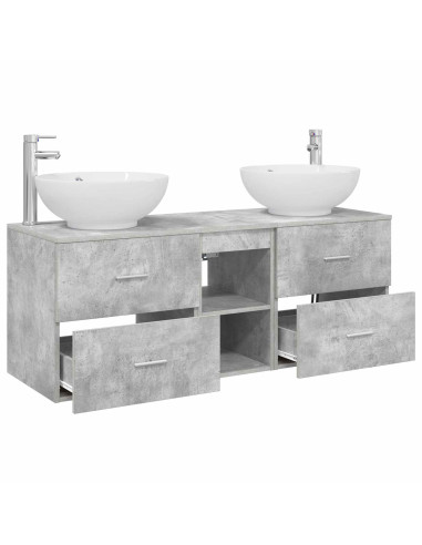 Set di mobili per il bagno 3 pz Grigio Cemento