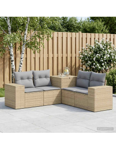 Set di divani 5 pz Beige e Grigio Chiaro