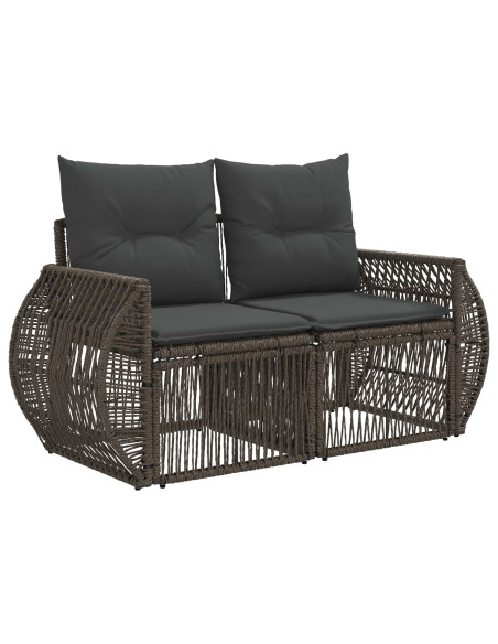 Set Divano da Giardino 4 pz Grigio e Grigio Scuro polyrattan