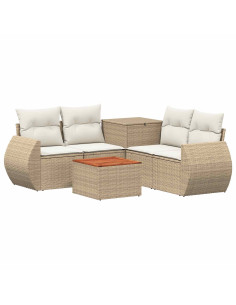 Set di divani 6 pz Beige e Bianco Crema 2