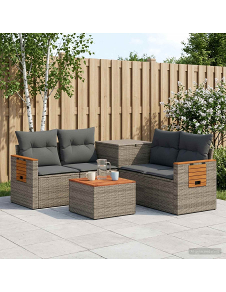Set di divani 6 pz Grigio e Grigio Scuro