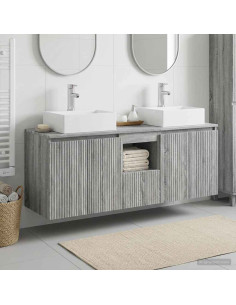 Set di Armadi da Bagno 3 pz Sonoma grigio 49,5 x 41 x 62,5 cm