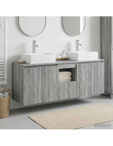 Set di Armadi da Bagno 3 pz Sonoma grigio 49,5 x 41 x 62,5 cm