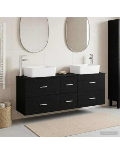 Set di Armadi da Bagno 3 pz Nero 53 x 34,5 x 63 cm