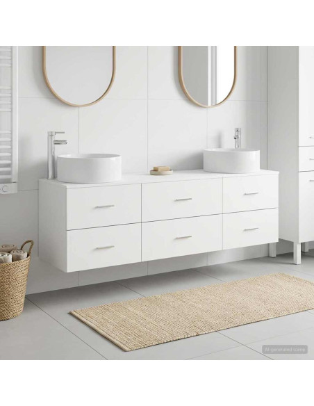 Set di mobili per il bagno 3 pz Bianco 49,5 x 44,5 x 65,5 cm