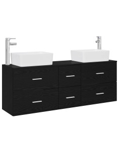 Set di Armadi da Bagno 3 pz Nero 53 x 34,5 x 63 cm 2