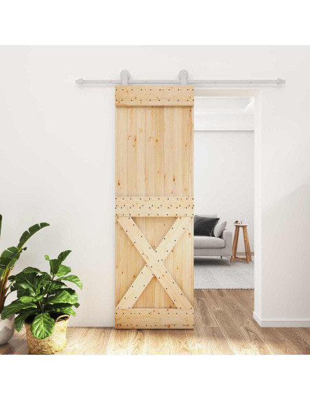 Porta scorrevole Naturale e Bianco 70 x 210 cm