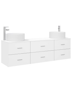 Set di mobili per il bagno 3 pz Bianco 49,5 x 44,5 x 65,5 cm 2