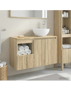 Set di mobili per il bagno 2 pz Rovere Sonoma