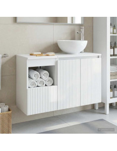 Set di mobili per il bagno 2 pz Bianco Lucido