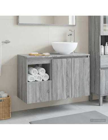 Set di mobili per il bagno 2 pz Sonoma grigio