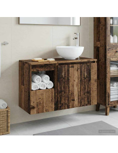 Set di mobili per il bagno 2 pz Legno antico