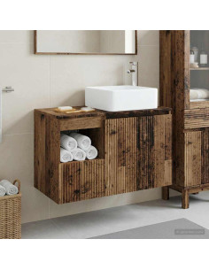 Set di mobili per il bagno 2 pz Legno antico