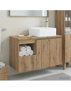 Set di mobili per il bagno 2 pz Rovere Artigianale