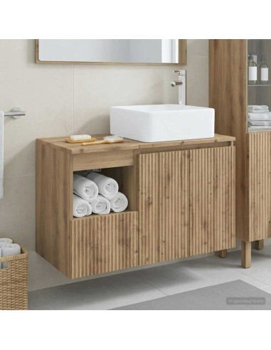 Set di mobili per il bagno 2 pz Rovere Artigianale