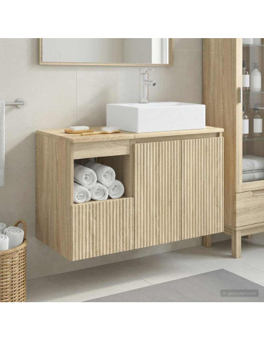Set di mobili per il bagno 2 pz Rovere Sonoma