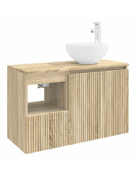 Set di mobili per il bagno 2 pz Rovere Sonoma
