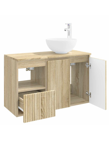Set di mobili per il bagno 2 pz Rovere Sonoma